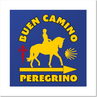 Horseback Camino de Santiago Buen Camino Peregrino Posters and Art